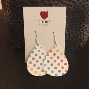 Polka dot tear drop earrings